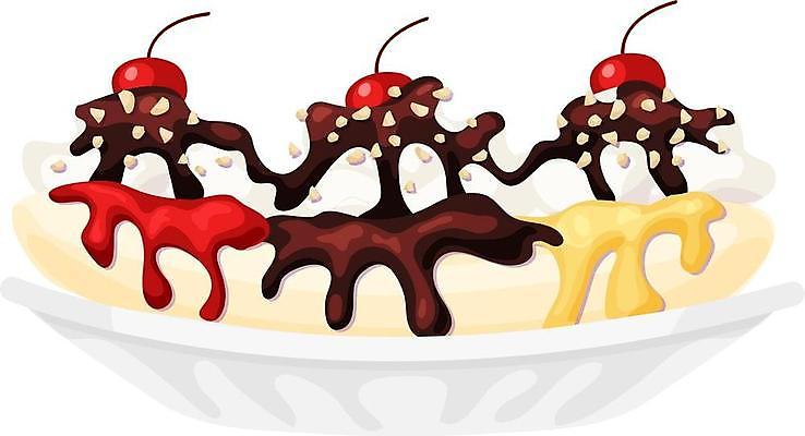 EPS 해외이미지 접시 음식 과일 일러스트 딸기 아이스크림 디저트 패스트푸드 바나나 사탕 초콜릿 견과류 대접 달콤 설탕 파인애플 호두 토핑 시럽 다리찢기 고립 개조 해외일러스트 식기 모션 맛 인스턴트 열대과일 파일형식 벡터 이미지허브