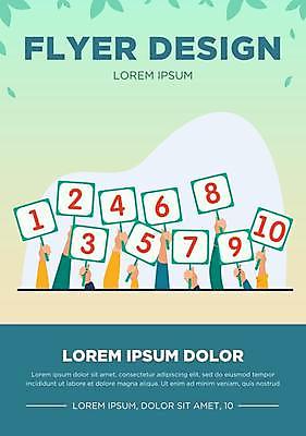 EPS 해외이미지 손 디자인 일러스트 들기 타이포그라피 신체부위 파란색 숫자 팻말 홍보물 순위 평가 해외일러스트 문자 컬러 모션 프레임 사람 파일형식 벡터 이미지허브