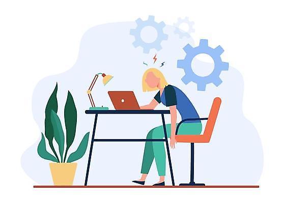 EPS 해외이미지 직업 라이프스타일 여자 일러스트 탁자 노동자 직장 건강 한명 앉기 성인 노트북 컴퓨터 업무 종업원 두통 업무과다 문제 과부하 우울증 트러블 프리랜서 성인여자한명만 해외일러스트 1 가구 회사 모션 사람 생활 전자제품 작업 질병 여자한명만 성인여자만 파일형식 벡터 이미지허브