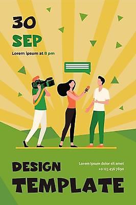 EPS 해외이미지 템플릿 일러스트 회의 대화 텔레비전 장비 기자 뉴스 발사 승무원 마이크 보고서 면접 방송 언론 리포터 덩어리 운영자 채널 생존 해외일러스트 직업 음향기기 비즈니스 말하기 전자제품 파일형식 벡터 이미지허브