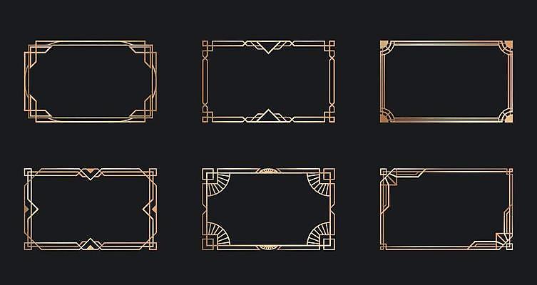 EPS 해외이미지 디자인 일러스트 프레임 사람없음 세트 사각형 금색 빈티지 해외일러스트 도형 컬러 컨셉 파일형식 벡터 이미지허브