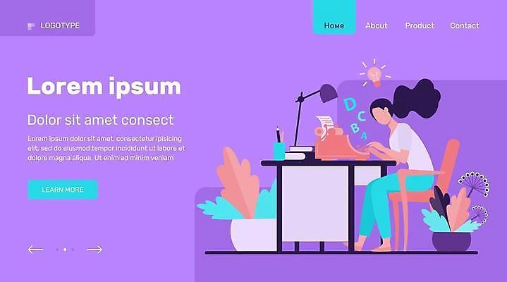 EPS 해외이미지 전신 여자 화분 의자 일러스트 전구 아이디어 한명 앉기 성인 책 스탠드 타이핑 업무 작가 책상 문서 타자기 인터페이스 성인여자한명만 해외일러스트 직업 1 가구 컨셉 모션 조명 사람 골동품 작업 여자한명만 성인여자만 파일형식 벡터 이미지허브