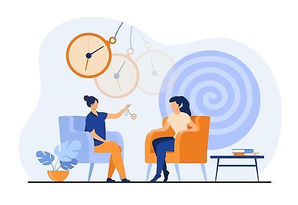 EPS 해외이미지 전신 식물 라이프스타일 여자 화분 의자 일러스트 들기 앉기 성인 두명 파란색 줄시계 최면 성인여자만 해외일러스트 시계 컬러 가구 모션 사람 생활 여자만 성인만 파일형식 벡터 이미지허브