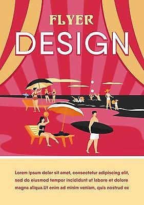 EPS 해외이미지 전신 디자인 여자 남자 어린이 일러스트 서기 들기 앉기 여러명 상반신 성인 타이포그라피 해변 파라솔 서핑보드 비치볼 홍보물 해외일러스트 문자 바다 다수 공 모션 바캉스용품 사람 보드_스포츠 파일형식 벡터 이미지허브