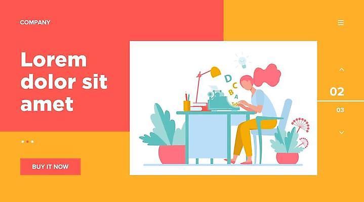 EPS 해외이미지 전신 여자 화분 의자 일러스트 전구 아이디어 한명 앉기 성인 책 스탠드 타이핑 업무 작가 책상 문서 타자기 인터페이스 성인여자한명만 해외일러스트 직업 1 가구 컨셉 모션 조명 사람 골동품 작업 여자한명만 성인여자만 파일형식 벡터 이미지허브