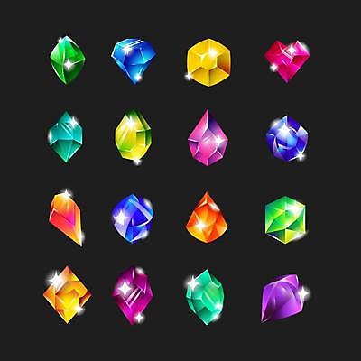 EPS 해외이미지 디자인 일러스트 사람없음 그래픽 반짝임 다양 게임 크리스탈 보석 오브젝트 소재 엘리먼트 해외일러스트 다수 모션 놀이 광석 파일형식 벡터 이미지허브