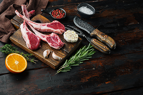 포토 JPG 해외이미지 음식 실내 생고기 육류 사람없음 신선 칼 날것 양고기 양갈비 해외포토 식재료 내부 파일형식 이미지허브