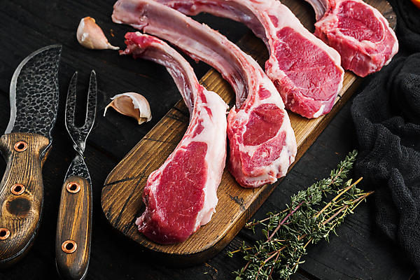 포토 JPG 해외이미지 음식 실내 생고기 육류 사람없음 신선 칼 날것 양고기 양갈비 해외포토 식재료 내부 파일형식 이미지허브