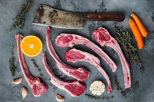 포토 JPG 해외이미지 음식 회색배경 실내 생고기 육류 사람없음 신선 칼 날것 양고기 양갈비 해외포토 백그라운드 식재료 내부 회색 파일형식 이미지허브