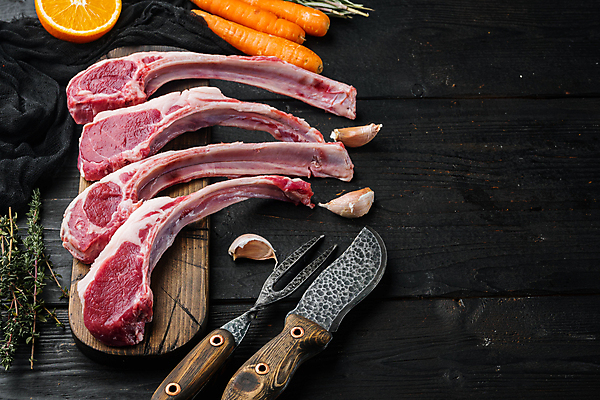 포토 JPG 해외이미지 음식 검은배경 실내 생고기 육류 사람없음 신선 칼 날것 양고기 양갈비 해외포토 백그라운드 식재료 내부 검은색 파일형식 이미지허브