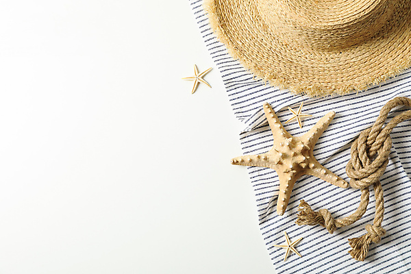 포토 JPG 해외이미지 스튜디오촬영 밧줄 불가사리 사람없음 오브젝트 밀짚모자 카피스페이스 해외포토 모자_잡화 줄 극피동물 실내 공백 파일형식 이미지허브 이미지허브