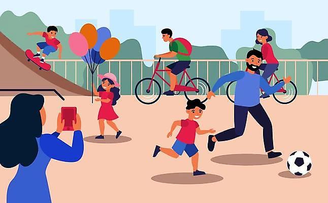 EPS 해외이미지 전신 여자 남자 일러스트 축구공 서기 들기 앉기 상반신 성인 스마트폰 달리기 자전거 촬영 축구 스케이트보드 풍선 해외일러스트 공 축구용품 모션 사람 핸드폰 스마트기기 구기 바이크 보드_스포츠 파일형식 벡터 이미지허브