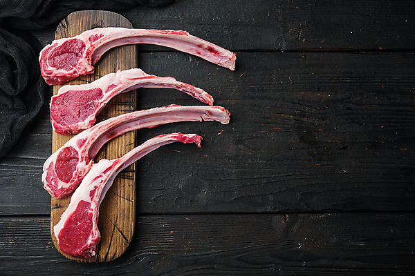 포토 JPG 해외이미지 음식 검은배경 실내 생고기 육류 사람없음 신선 날것 양고기 양갈비 해외포토 백그라운드 식재료 내부 검은색 파일형식 이미지허브