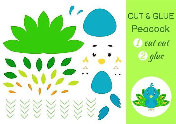 EPS 해외이미지 어린이교육 종이 조각 동물캐릭터 일러스트 놀이 사람없음 페이퍼아트 공작 자르기 학습지 붙이기 해외일러스트 일러캐릭터 동물 캐릭터 교육 모션 조류 교재 파일형식 벡터 이미지허브