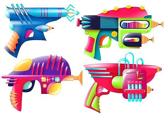 EPS 해외이미지 디자인 무기 어린이 컨셉 일러스트 불 조명 그래픽 장식 세트 장난감 장비 총 공구 발사 만화 수집 오브젝트 고립 디테일 해외일러스트 자연요소 사람 도구 파일형식 벡터 이미지허브