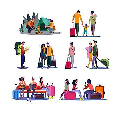 EPS 해외이미지 템플릿 캐릭터 디자인 배너 커플 어린이 여행 백그라운드 컨셉 일러스트 가족 휴가 텐트 사람 야외 그래픽 세트 여행객 걷기 여행가방 웹 캠핑 짐 잡기 바퀴 발표 그룹 기다림 플랫 공항 미끄럼틀 모닥불 만화 수집 페이지 승객 적재 고립 엘리먼트 착륙 해외일러스트 일러캐릭터 인터넷 가방 관계 교통시설 모션 불 레저 캠핑도구 놀이기구 파일형식 벡터 자연요소 잡화 교통 도구 시설 이미지허브
