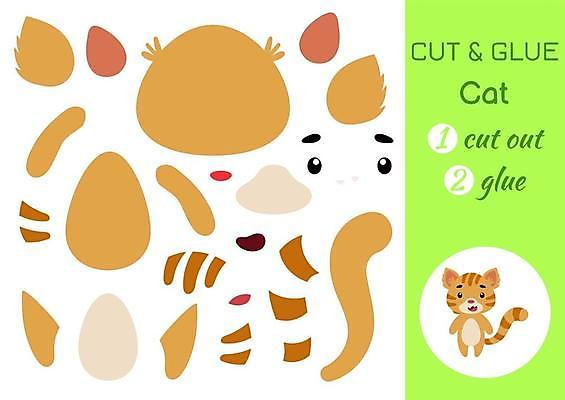 EPS 해외이미지 어린이교육 종이 조각 동물캐릭터 일러스트 놀이 사람없음 고양이 페이퍼아트 자르기 학습지 붙이기 해외일러스트 일러캐릭터 동물 캐릭터 교육 포유류 모션 교재 반려동물 파일형식 벡터 이미지허브