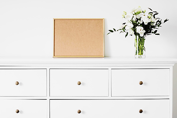 포토 JPG 해외이미지 꽃 액자 실내 사람없음 인테리어 꽃병 서랍장 목업 해외포토 식물 디자인 가구 내부 파일형식 이미지허브