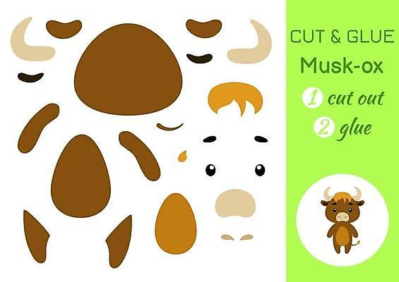 EPS 해외이미지 어린이교육 종이 조각 동물캐릭터 일러스트 놀이 사람없음 소 페이퍼아트 자르기 학습지 붙이기 해외일러스트 일러캐릭터 동물 캐릭터 교육 포유류 모션 교재 파일형식 벡터 이미지허브