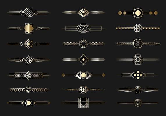 EPS 해외이미지 디자인 선 일러스트 사람없음 세트 금속 빈티지 우아함 광택 고딕 바로크 빅토리아 해외일러스트 컨셉 재질 파일형식 벡터 이미지허브