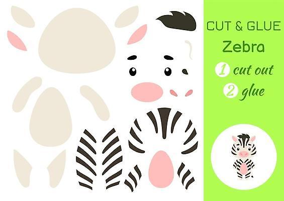 EPS 해외이미지 어린이교육 종이 조각 동물캐릭터 일러스트 놀이 사람없음 페이퍼아트 자르기 얼룩말 학습지 붙이기 해외일러스트 일러캐릭터 동물 캐릭터 교육 모션 교재 말_동물 파일형식 벡터 이미지허브