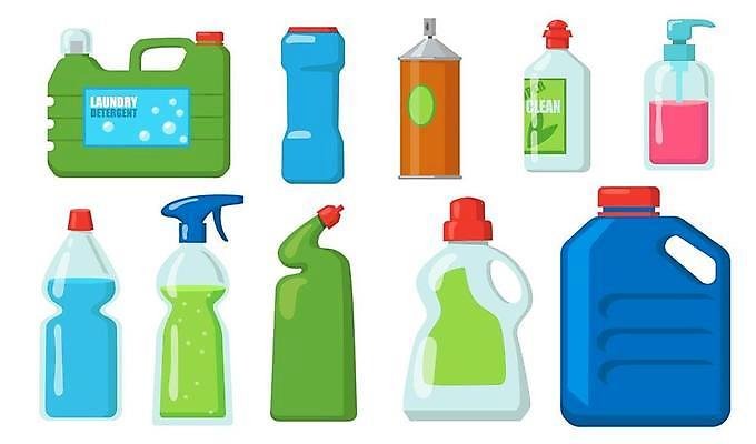 EPS 해외이미지 일러스트 통 종류 사람없음 청결 청소도구 청소 스프레이 해외일러스트 도구 위생 파일형식 벡터 이미지허브