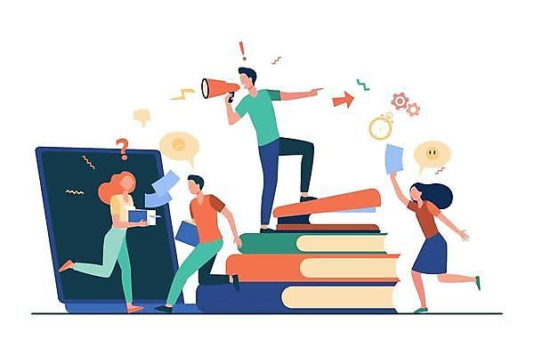 EPS 해외이미지 전신 여자 남자 일러스트 협력 서기 들기 여러명 성인 책 노트북 달리기 확성기 비즈니스맨 비즈니스우먼 지시 스테이플러 바쁨 명령 얼굴없음 성인만 해외일러스트 다수 비즈니스 모션 사람 전자제품 사무용품 직장인 파일형식 벡터 이미지허브