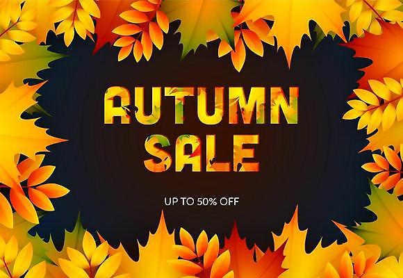 EPS 해외이미지 디자인 단풍 낙엽 잎 일러스트 프레임 타이포그라피 사람없음 쇼핑 노란색 세일 해외일러스트 식물 문자 컬러 파일형식 벡터 이미지허브