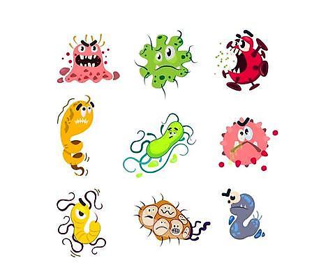 EPS 해외이미지 캐릭터 일러스트 사람없음 바이러스 위험 미생물 사나움 박테리아 인플루엔자 못생김 해외일러스트 일러캐릭터 컨셉 의학 생물 파일형식 벡터 이미지허브