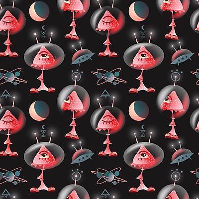 EPS 해외이미지 디자인 분홍색 백그라운드 일러스트 사람없음 검은색 행성 패턴백그라운드 외계인 달 해외일러스트 자연요소 컬러 패턴 우주 미확인물체 파일형식 벡터 이미지허브