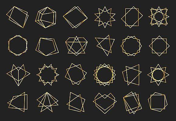 EPS 해외이미지 디자인 별 라인일러스트 일러스트 추상 프레임 사람없음 세트 검은색 금색 플랫 고급 삼각형 육각형 패키지 엘리먼트 지오메트릭 스타일 해외일러스트 자연요소 도형 컬러 컨셉 무늬 파일형식 벡터 이미지허브