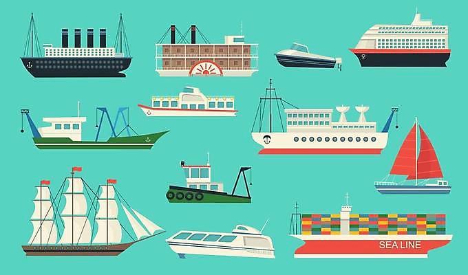 EPS 해외이미지 요트 일러스트 대중교통 사람없음 어선 보트 크루즈 화물선 쾌속선 해외일러스트 교통수단 배_교통 파일형식 벡터 이미지허브
