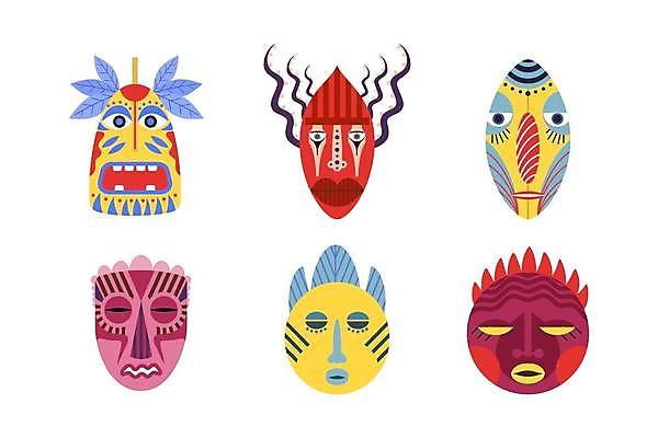 EPS 해외이미지 전통 종교 문화 얼굴 조각 여행 컨셉 일러스트 아프리카 가면 사람 세트 컬러풀 축제 축하 의식 역사 플랫 원주민 만화 수집 기념품 마야 고립 아즈텍 옛날 총구 하와이인 아바타 해외일러스트 외국인 나라 컬러 신체부위 아프리카인 오브젝트 마야문명 파일형식 벡터 이미지허브