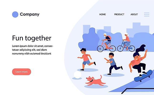 EPS 해외이미지 전신 한마리 여자 할아버지 노년 남자 할머니 어린이 하늘색 일러스트 공 서기 앉기 소년 여러명 손들기 자전거 스케이트보드 강아지 공놀이 해외일러스트 1 다수 모션 놀이 사람 성인 파란색 반려동물 바이크 보드_스포츠 개 파일형식 벡터 이미지허브