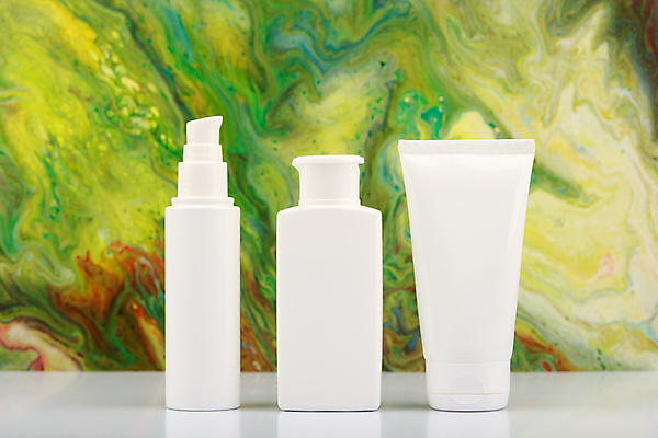 포토 JPG 해외이미지 실내 사람없음 화장품 스킨케어 공병 목업 초록배경 해외포토 백그라운드 내부 초록색 뷰티 병_담는 파일형식 이미지허브