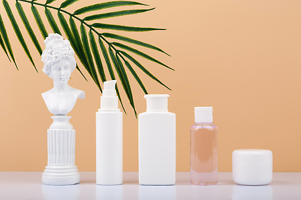 포토 JPG 해외이미지 실내 사람없음 화장품 스킨케어 공병 목업 베이지색배경 해외포토 백그라운드 내부 뷰티 베이지색 병_담는 파일형식 이미지허브