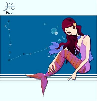 캐릭터 여자 별 일러스트 어류 우주 별자리 운세 별자리캐릭터 신화 물고기자리 인어 여자만 가상인물 일러캐릭터 AI파일 자연요소 상상 사람 수중동물 파일형식 벡터