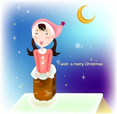 EPS 계절 여자 기념일 크리스마스 겨울 일러스트 청소년 밤하늘 지붕 굴뚝 선물 한명 사람 야외 10대 산타클로스 달 눈 야간 여자만 여자한명만 십대만 십대여자만 십대여자한명만 국내일러스트 자연요소 1 하늘 날씨 이벤트 파일형식 벡터