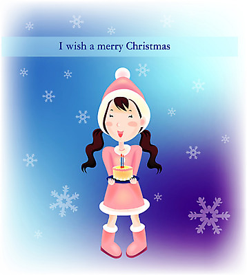 여자 어린이 크리스마스 겨울 일러스트 사람 케이크 여자만 어린이만 소녀만 국내일러스트 계절 기념일 디저트