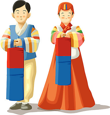 EPS 한국전통 여자 명절 남자 어린이 일러스트 사람 소녀 소년 두명 추석 가을 한복 청사초롱 색동옷 어린이만 국내일러스트 전통 옷 계절 기념일 한국 전통의상 초롱 파일형식 벡터