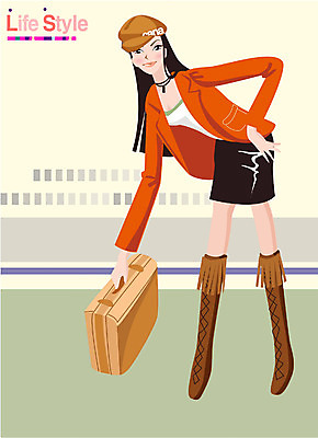 EPS 전신 라이프스타일 웰빙 여자 여행 일러스트 비즈니스 모션 휴가 한명 서기 사람 20대 성인 출장 여자만 여자한명만 성인여자만 청년만 청년여자만 성인한명만 청년여자한명만 성인여자한명만 성인만 국내일러스트 1 청년 생활 파일형식 벡터