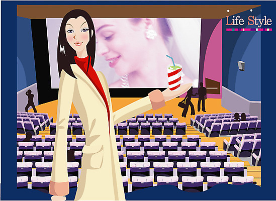 EPS 라이프스타일 웰빙 여자 일러스트 한명 서기 사람 상반신 20대 성인 영화관 극장 영화 여자만 여자한명만 성인여자만 청년만 청년여자만 성인한명만 청년여자한명만 성인여자한명만 성인만 국내일러스트 1 모션 문화예술 청년 생활 파일형식 벡터