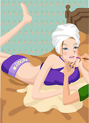 EPS 라이프스타일 웰빙 여자 엎드리기 일러스트 한명 사람 상반신 20대 성인 화장 뷰티 여자만 여자한명만 성인여자만 청년만 청년여자만 성인한명만 청년여자한명만 성인여자한명만 성인만 국내일러스트 1 모션 청년 생활 파일형식 벡터