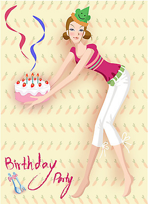 EPS 전신 라이프스타일 웰빙 여자 일러스트 한명 서기 사람 20대 성인 파티 케이크 생일 생일케이크 여자만 여자한명만 성인여자만 청년만 청년여자만 성인한명만 청년여자한명만 성인여자한명만 성인만 국내일러스트 1 기념일 모션 디저트 이벤트 청년 생활 파일형식 벡터