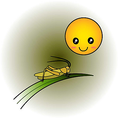 EPS 클립아트 동물 사계절 계절 곤충 절지류 일러스트 사람없음 보름달 달 가을 벌레 메뚜기 귀뚜라미 국내일러스트 자연요소 파일형식 벡터