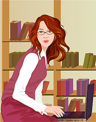 EPS 직업 여자 안경 일러스트 책장 한명 사람 20대 성인 책 노트북 작가 소설가 여자만 여자한명만 성인여자만 청년만 청년여자만 성인한명만 청년여자한명만 성인여자한명만 성인만 국내일러스트 1 잡화 가구 청년 전자제품 파일형식 벡터