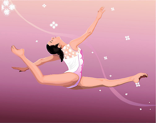 EPS 전신 직업 여자 스포츠 일러스트 운동선수 한명 사람 20대 성인 점프 체조선수 체조 마루운동 여자만 여자한명만 성인여자만 청년만 청년여자만 성인한명만 청년여자한명만 성인여자한명만 성인만 국내일러스트 1 모션 청년 운동 파일형식 벡터