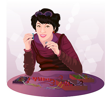 EPS 직업 여자 일러스트 장신구 한명 사람 상반신 20대 성인 비즈공예 수공예 핸드메이드 여자만 여자한명만 성인여자만 청년만 청년여자만 성인한명만 청년여자한명만 성인여자한명만 성인만 국내일러스트 1 청년 공예 비즈 파일형식 벡터