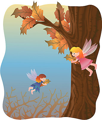 EPS 나무 사계절 계절 잎 일러스트 상상 나뭇잎 요정 가을 나무요정 님프 가상인물 국내일러스트 식물 파일형식 벡터