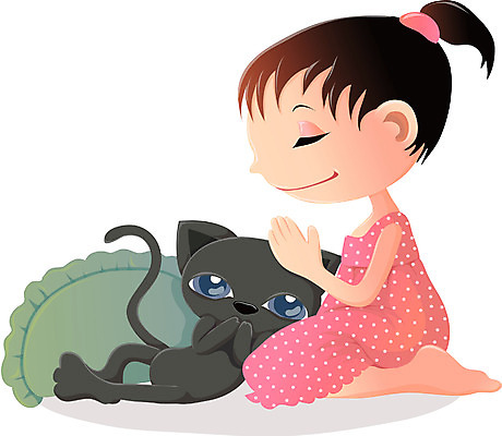 EPS 전신 동물 여자 기독교 종교 초등학생 어린이 일러스트 한명 사람 앉기 소녀 고양이 기도 반려 여자만 여자한명만 어린이만 소녀만 소녀한명만 국내일러스트 1 학생 포유류 모션 반려동물 파일형식 벡터